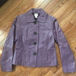 Chico’s Women’s Purple Leather Jacket